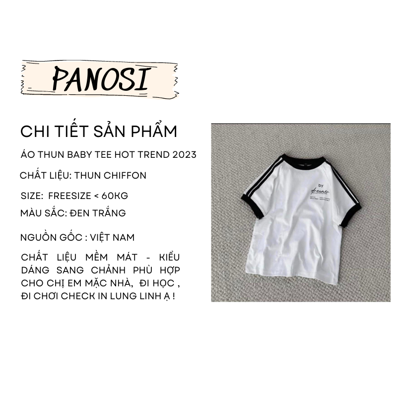 Áo thun nữ baby tee by dream chất vải mềm mát co giãn PANOSI - Mã A280