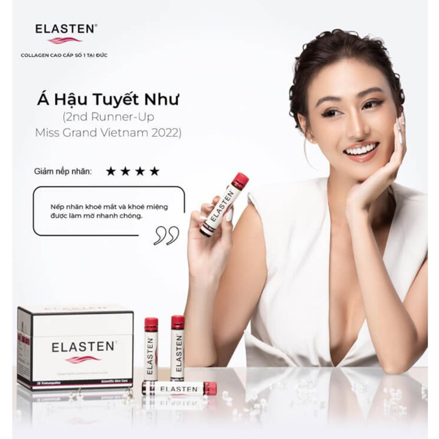 Nước uống The Collagen Elasten Giúp Da Căng Mịn, Chống Lão Hóa, Tóc Chắc Khỏe - Collagen Số 1 Tại Đức 28 ống x 25ml