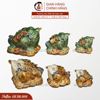 Cóc Thiềm Thừ, Tượng cóc tài lộc gốm sứ Bát Tràng men rạn đắp nổi