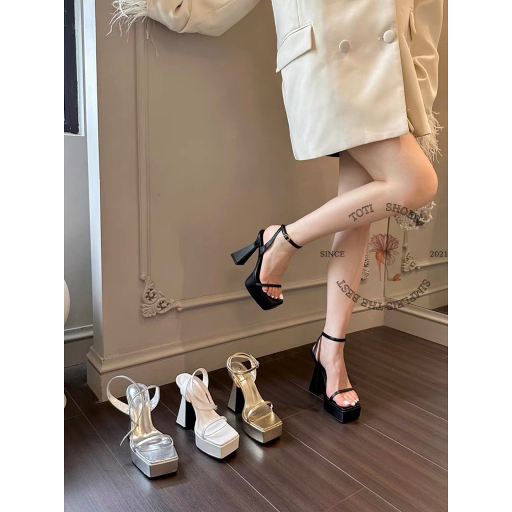 GIÀY CAO GÓT TOTIIE STORE - SANDAL QUAI NGANG DÂY MẢNH MŨI VUÔNG PHONG CÁCH THỜI TRANG HIỆN ĐẠI G2306100
