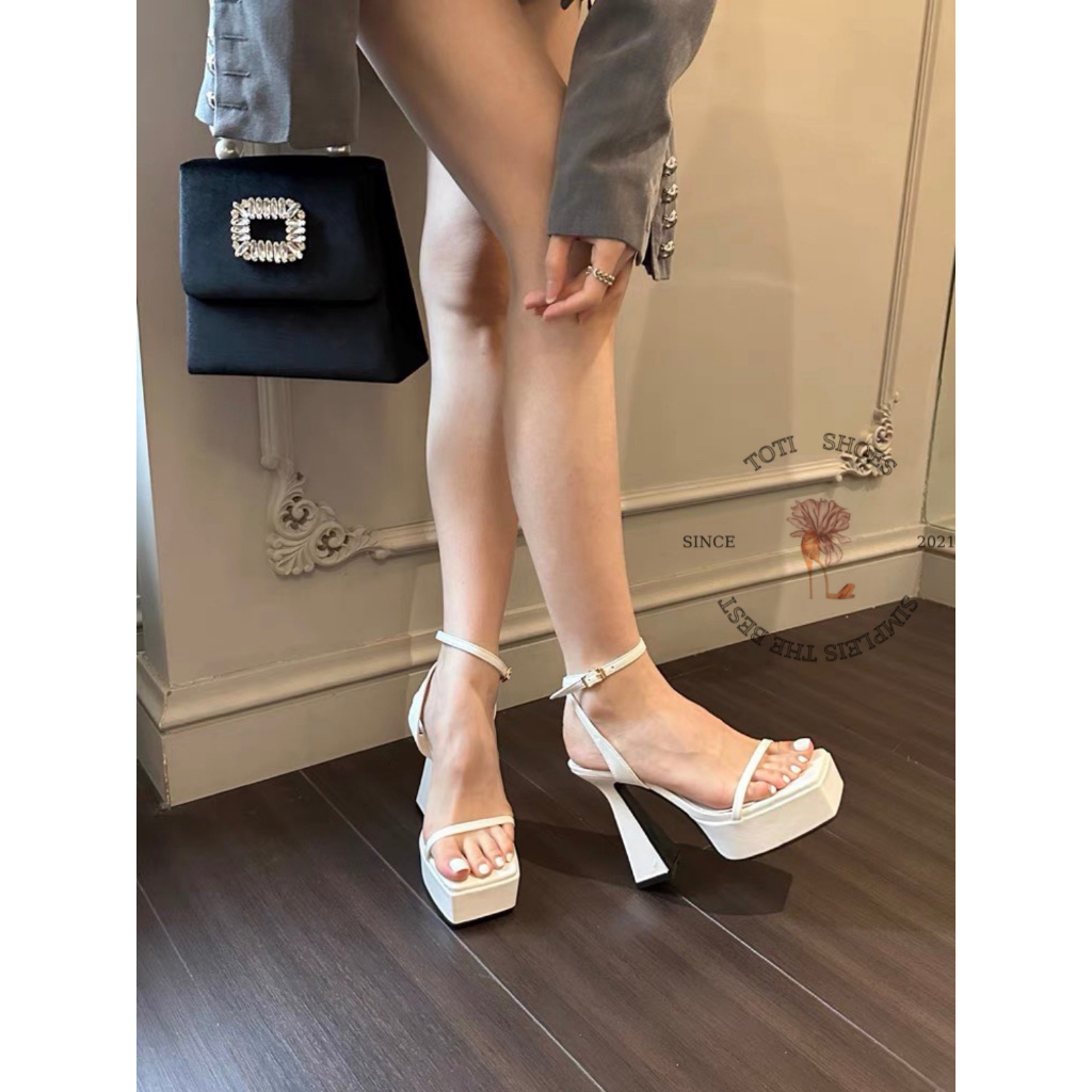 GIÀY CAO GÓT TOTIIE STORE - SANDAL QUAI NGANG DÂY MẢNH MŨI VUÔNG PHONG CÁCH THỜI TRANG HIỆN ĐẠI G2306100