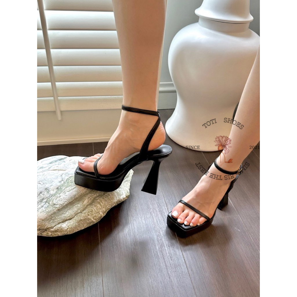 GIÀY CAO GÓT TOTIIE STORE - SANDAL QUAI NGANG DÂY MẢNH MŨI VUÔNG PHONG CÁCH THỜI TRANG HIỆN ĐẠI G2306100