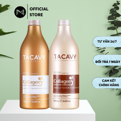 Cặp Dầu Gội Xả Tacavy - Cặp Dầu Gội Xả Tacavy Collagen 1000Ml Phục Hồi Tóc Hư Tổn, Khô Xơ Gãy Rụng Hàng Chính Hãng