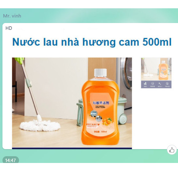 Nước lau sàn nhà, nước lau sàn nhà thơm lâu, đánh bóng sàn gỗ, nước lau sàn nhà đuổi muỗi dung tích 500ml