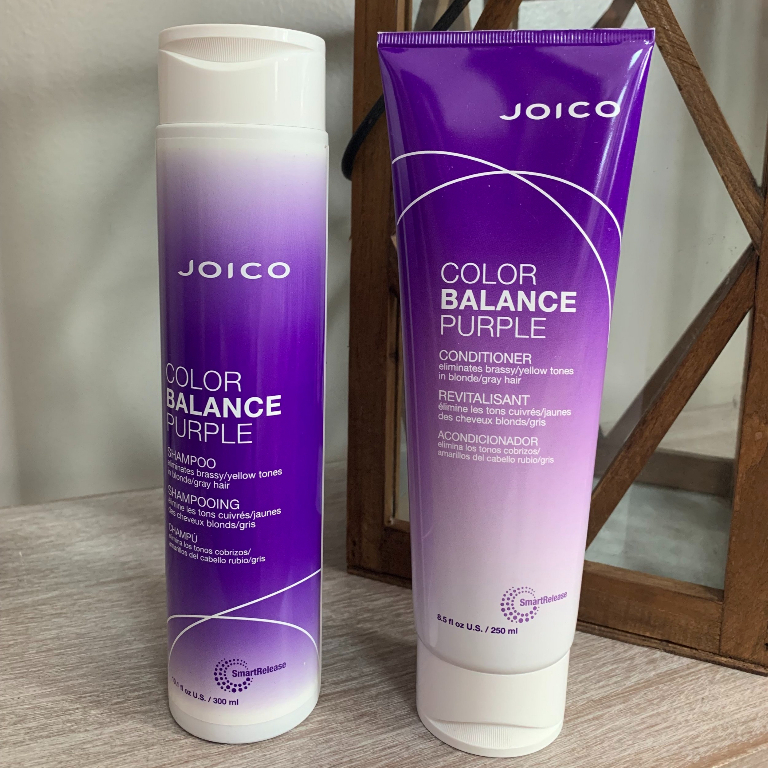🇺🇸 Dầu gội xả cân bổ sung sắc tố tím và khử ánh vàng cho tóc nhuộm Tone lạnh Joico Balance Purple 300mlx2