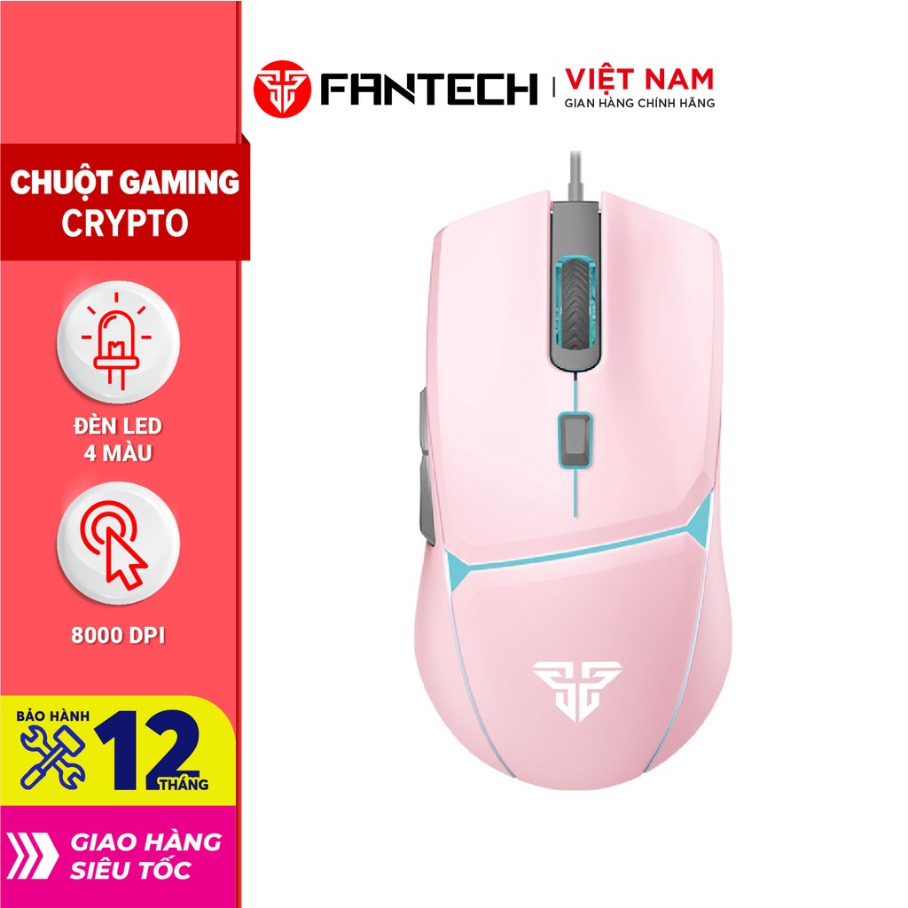 Chuột Gaming Có Dây FANTECH VX7 CRYPTO 8000DPI LED 4 Màu 6 Phím Macro Phần Mềm Tùy Chỉnh Riêng - Hàng Chính Hãng