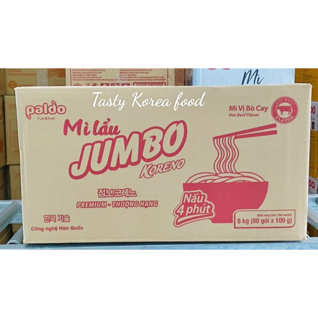 Mì lẩu jumbo vị bò cay - thùng 80 gói