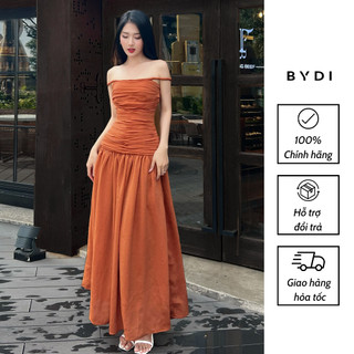 Đầm dây Trễ Vai Kiểu Nữ Dáng Dài Xẻ Tà Xếp Ly Cách Điệu | AMBER DRESS