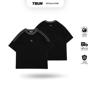 Áo Thun TSUN DualLine Tee - Đen - [UNISEX] - Thêu Logo