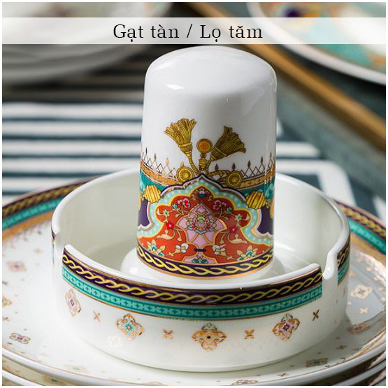 Bộ bát ăn cơm SỨ XƯƠNG Giang Tây cao cấp 58 chi tiết - Bộ chén ăn cơm sang trọng, tinh tế. Mã GS17