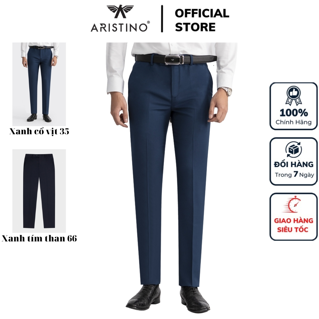 Quần âu tây công sở nam Aristino ATRR15 trơn màu dáng slim fit ôm nhẹ vải polyester cao cấp mềm mại đứng dáng