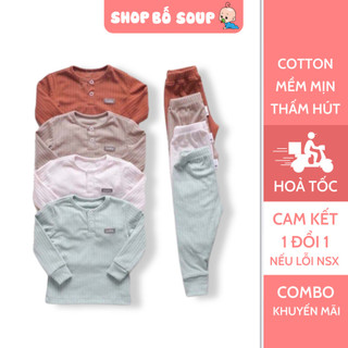 Bộ dài tay bổ trụ cổ tròn quần bo gấu, bộ dài tay bổ trụ cổ tròn Cookie cho bé