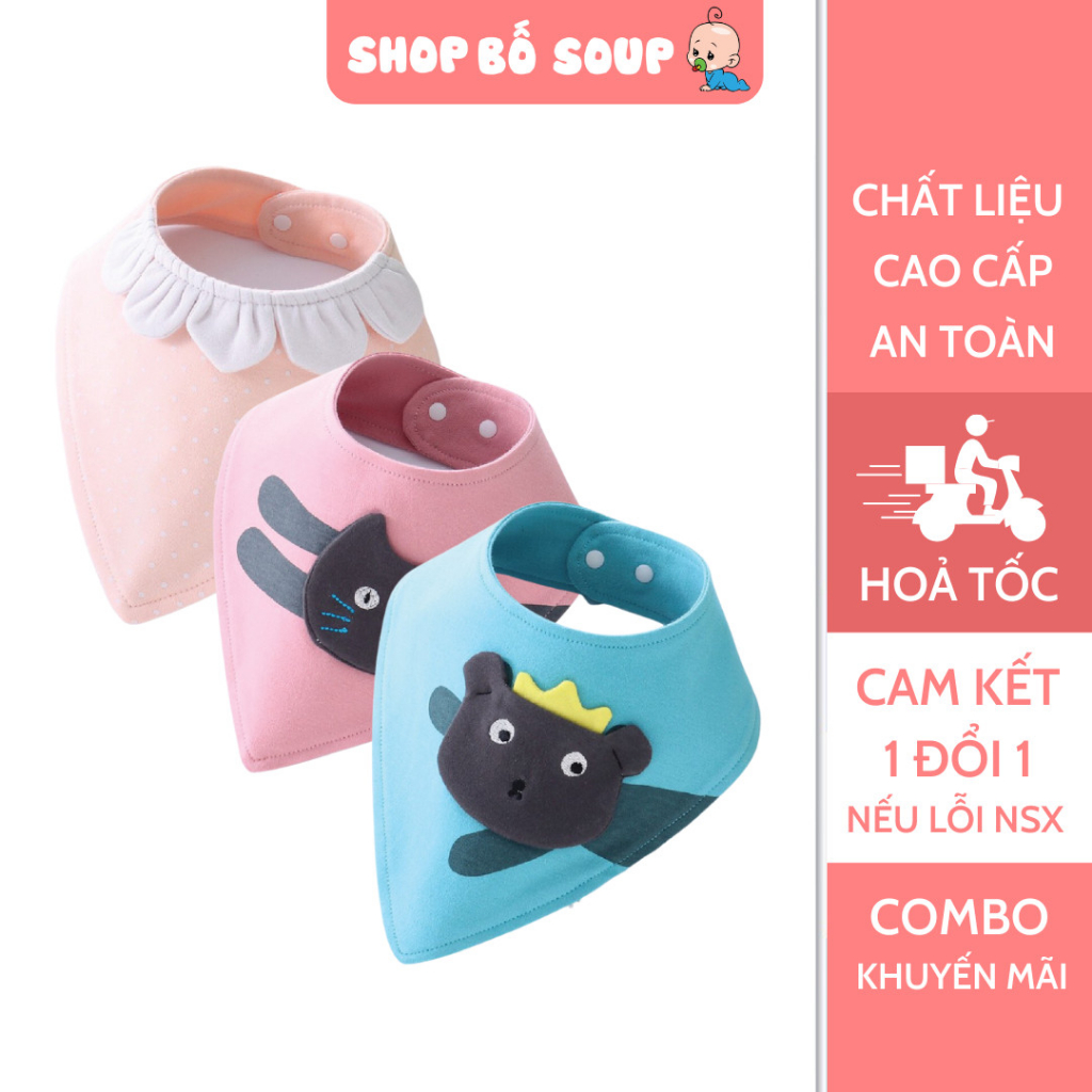 Yếm tam giác Heepte cho bé mềm mịn thấm hút tốt