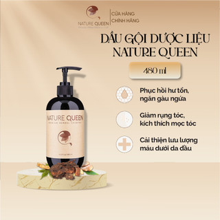 Dầu gội thảo dược cao cấp giảm rụng, kích thích mọc tóc Nature Queen Sao Thái Dương 100ml và 480ml