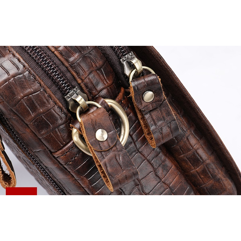 Túi đeo chéo nam  da cá sấu thật 100% DC018