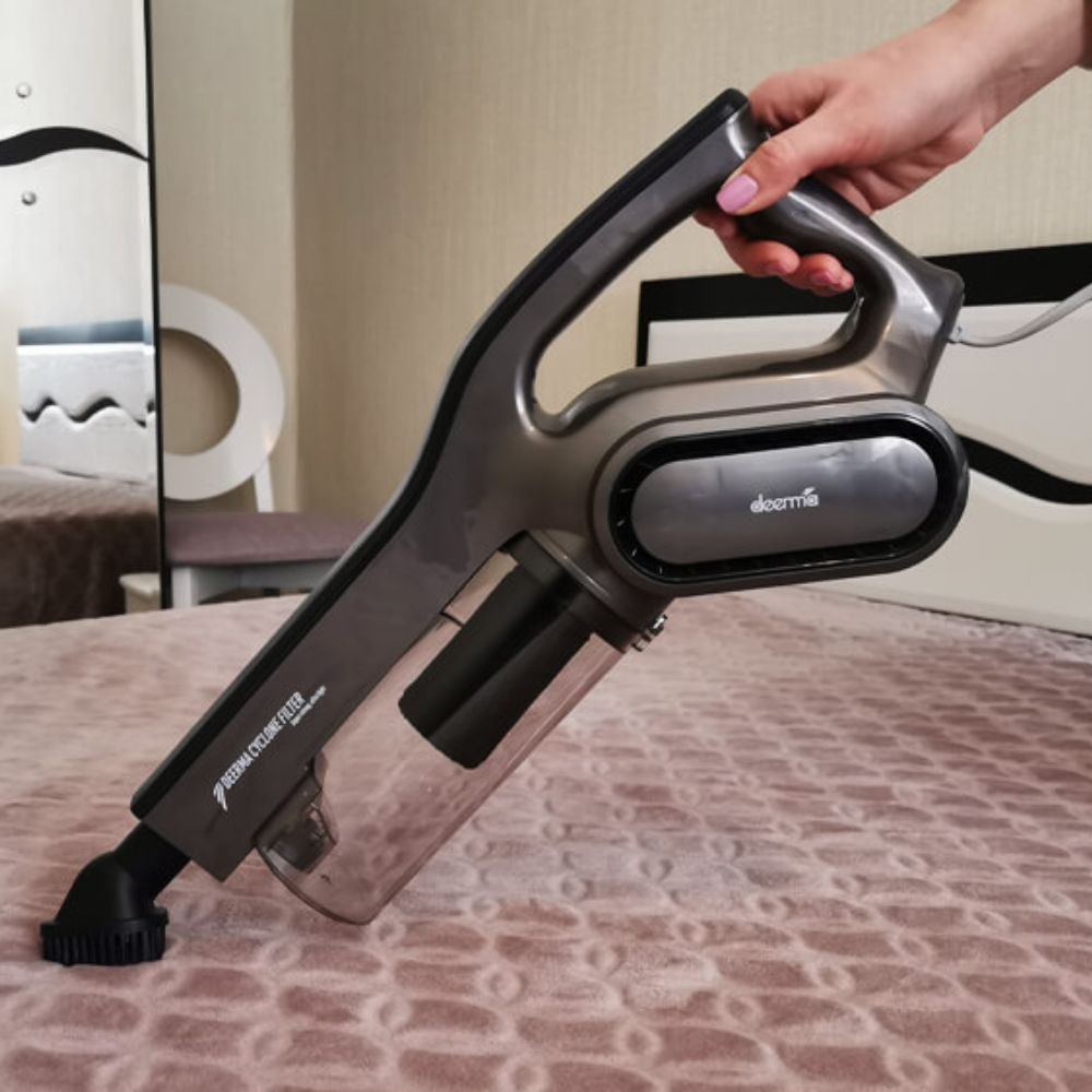 Máy hút bụi cầm tay Deerma DX700 - DX700s có dây công nghệ lốc xoáy siêu mạnh công suất 600w hút bụi giường nệm sofa oto