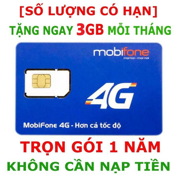 SIM MOBIFONE 4G MDT255 TẶNG 36GB SỬ DỤNG TRỌN GÓI 12 THÁNG - SIM MAX RẺ