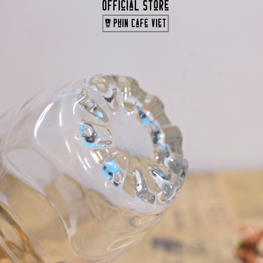 Xô thủy tinh sọc dung tích 830ml đựng phin cà phê size 100gr-150gr