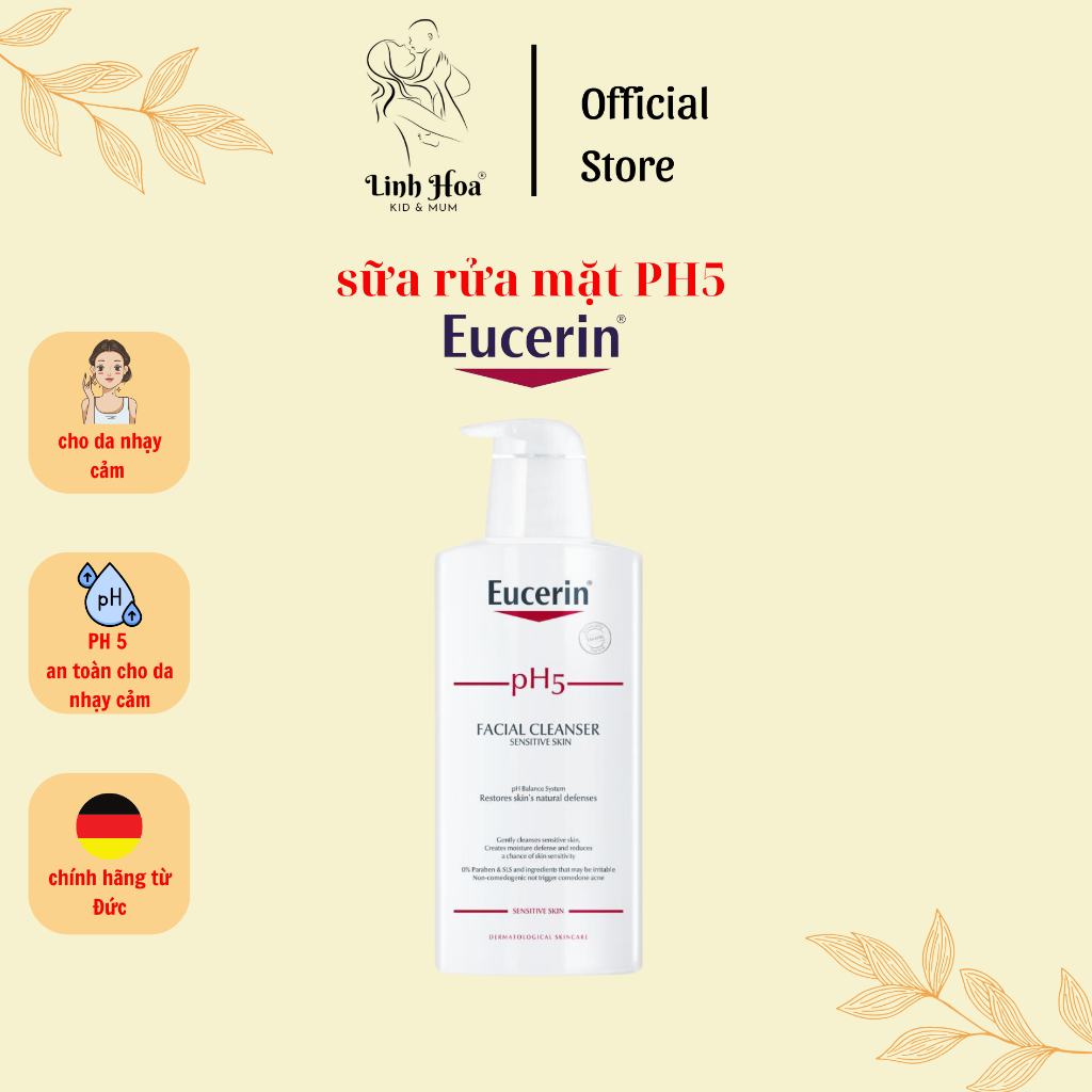 Sữa rửa mặt cho da nhạy cảm eucerin PH5