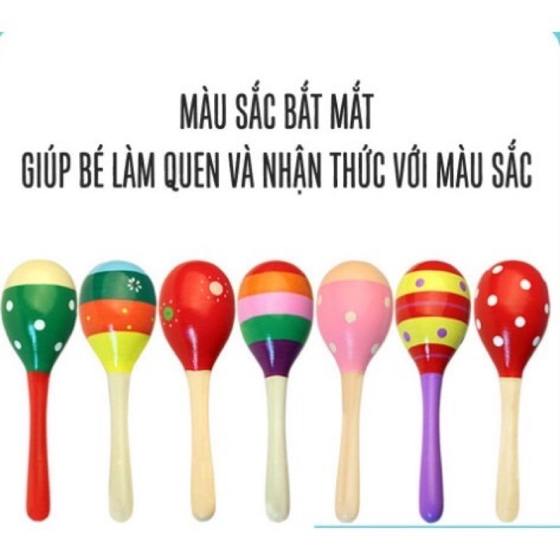 Xúc Xắc Gỗ Sắc Màu Kích Thích Giác Quan Cho Bé