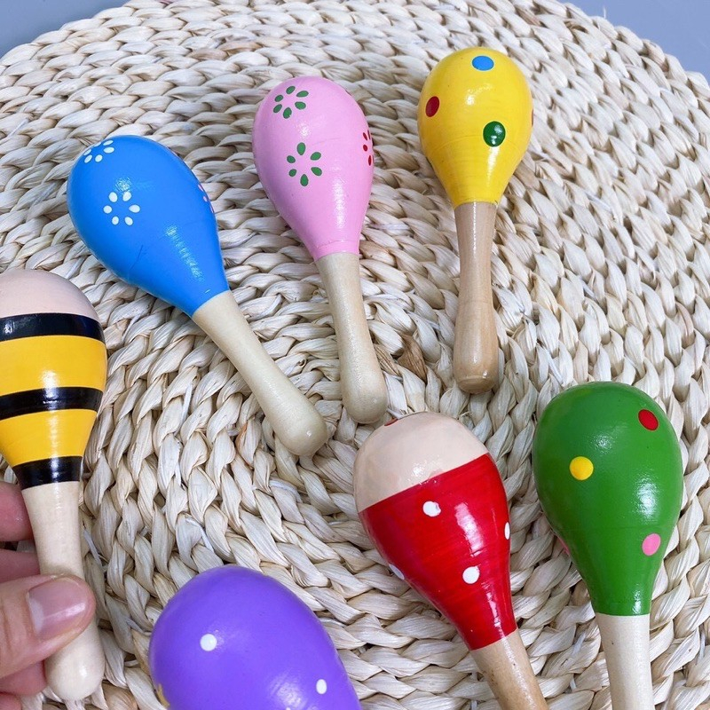 Xúc Xắc Gỗ Sắc Màu Kích Thích Giác Quan Cho Bé