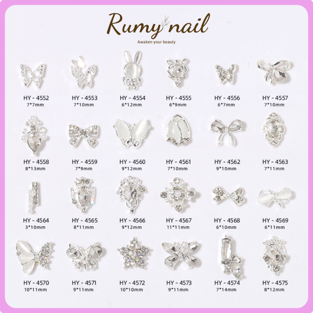 Charm nail cao cấp, charm gắn móng tay, phụ kiện trang trí móng tay (4552-4575)
