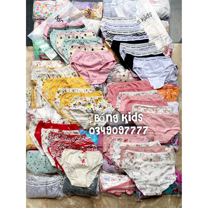 Set 7 Quần Chip Tam Giác Bé Gái Nhiều Mẫu Trộn Giao Ngẫu Nhiên N