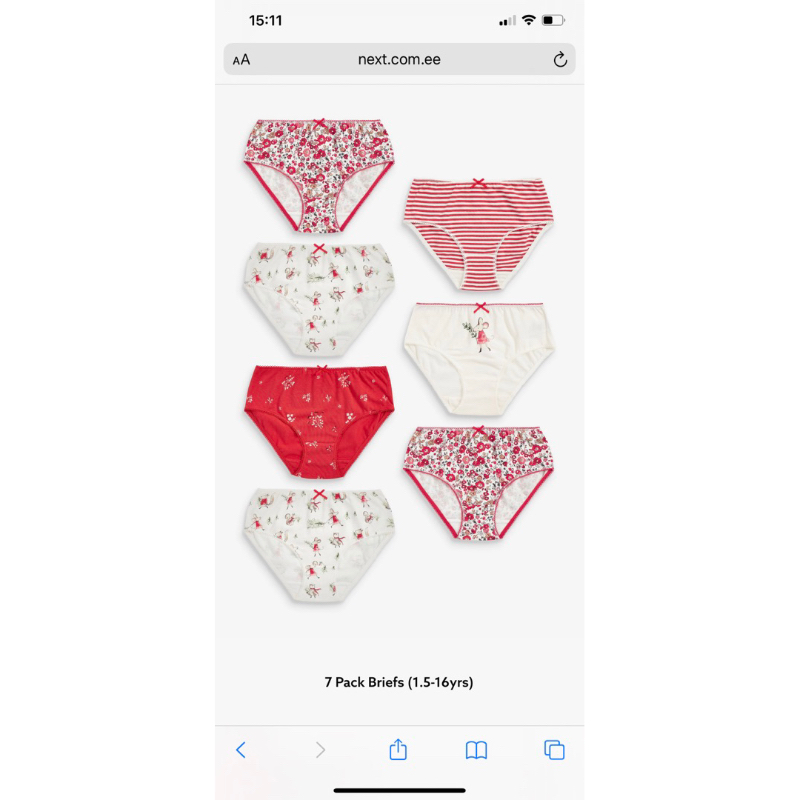 Set 7 Quần Chip Tam Giác Bé Gái Nhiều Mẫu Trộn Giao Ngẫu Nhiên N