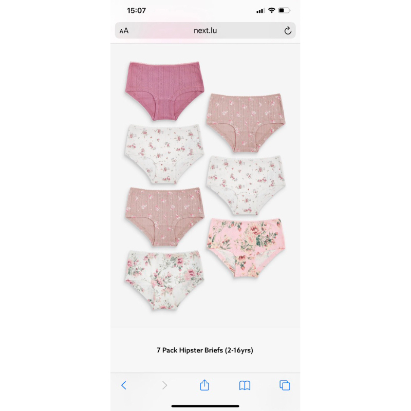 Set 7 Quần Chip Tam Giác Bé Gái Nhiều Mẫu Trộn Giao Ngẫu Nhiên N