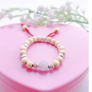 Vòng dâu tằm mix đá phong thủy và bi bạc. Dây rút. An Shop