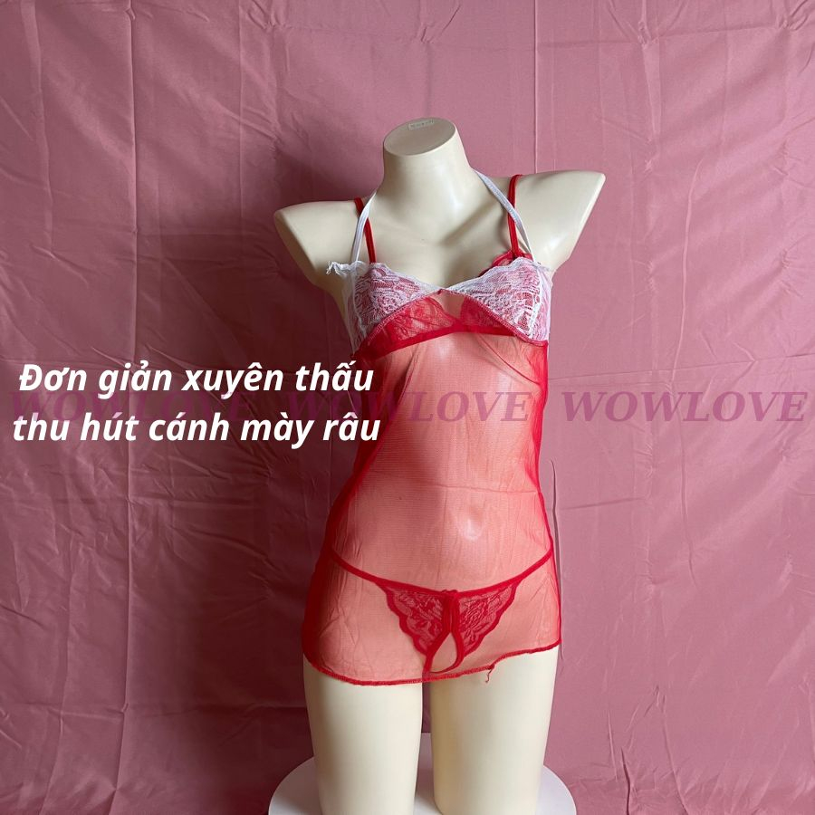 Đầm Ngủ 2 Dây Phối Ren Quyến Rũ Sexy
