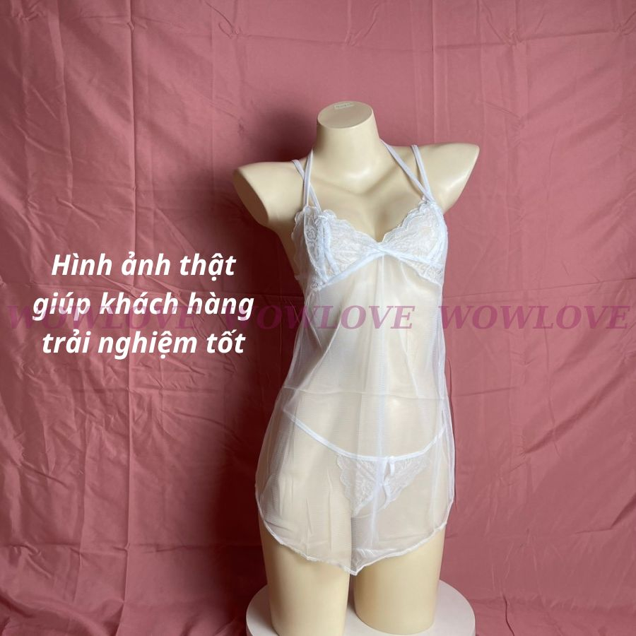 Đầm Ngủ 2 Dây Phối Ren Quyến Rũ Sexy