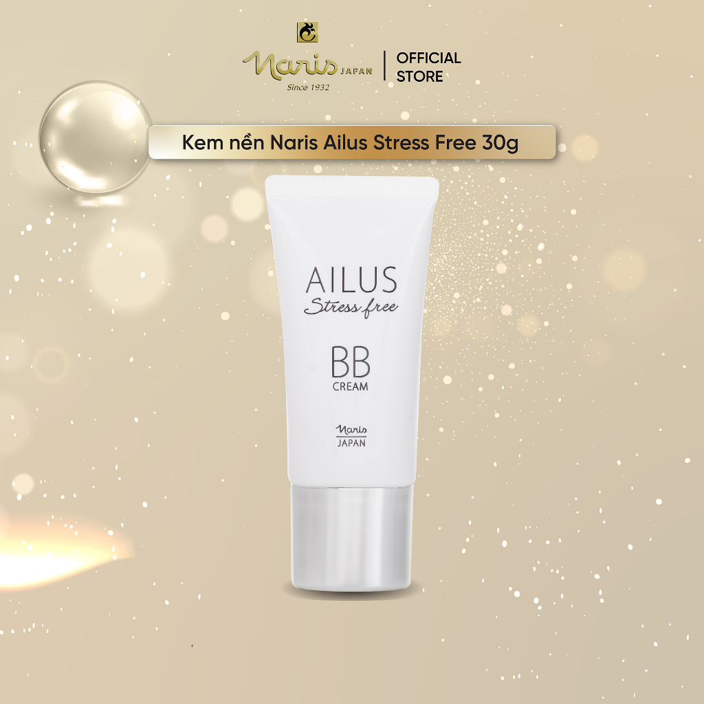 Kem nền trang điểm đa chức năng BB Cream Naris Ailus Stress Free 30g, che khuyết điểm kiềm dầu tốt nhất của Nhật