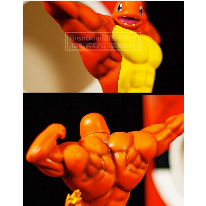 Mô hình nhân vật Pikachu, Charmander, Squirtle, Gangar, Bulbasaur cơ bắp, Tượng Hoạt hình pokemon trang trí