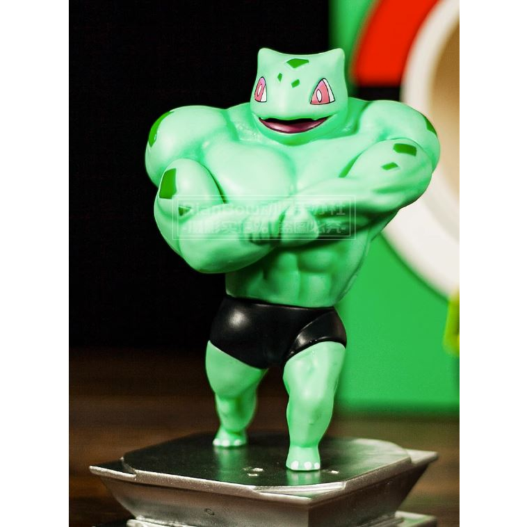 Mô hình nhân vật Pikachu, Charmander, Squirtle, Gangar, Bulbasaur cơ bắp, Tượng Hoạt hình pokemon trang trí