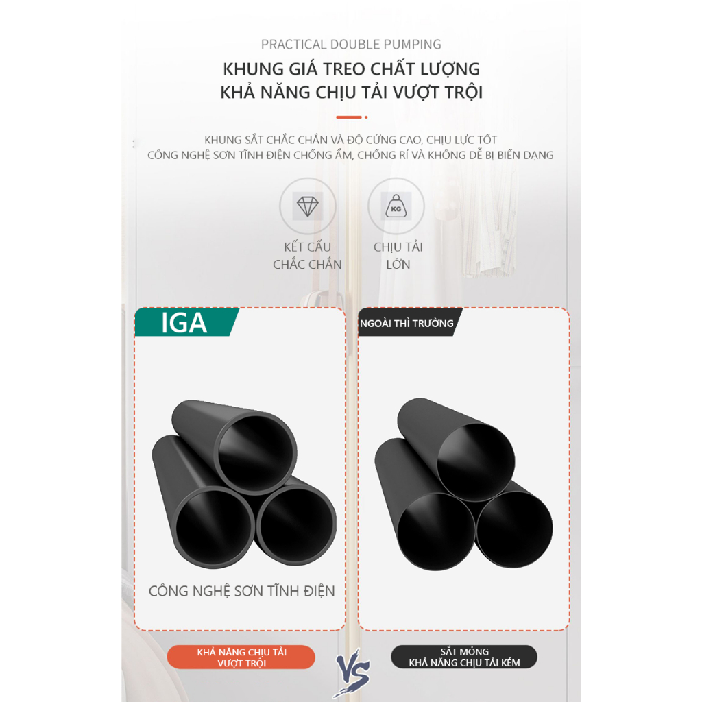 Cây treo quần áo khung thép sơn tĩnh điện chống gỉ thương hiệu SOHJA - SM91