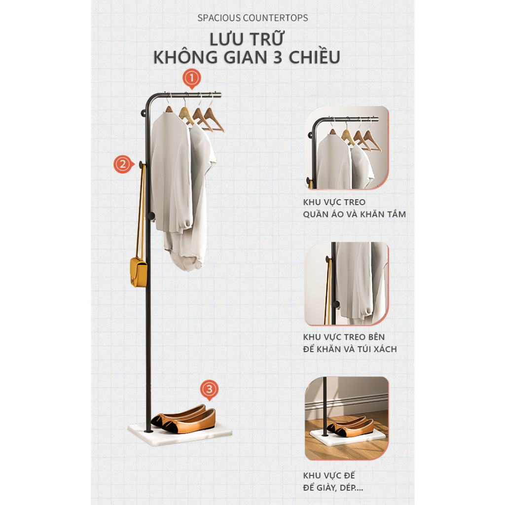 Cây treo quần áo khung thép sơn tĩnh điện chống gỉ thương hiệu SOHJA - SM91