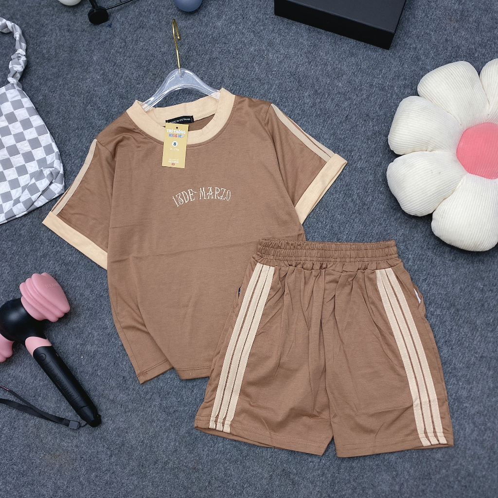 Bộ quần áo thun hè DEMAZO bé trai và bé gái 18-48kg từ 6-16 tuổi - Phong cách tươi trẻ và thoải mái cho các cô gái nhỏ