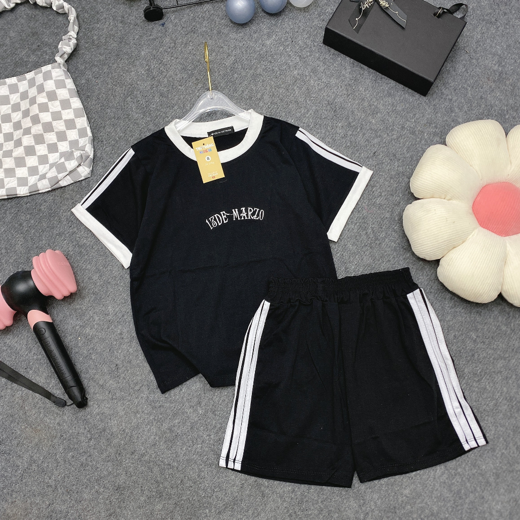 Set thun hè "LOVE DEMA" 14-48kg cho bé gái 4-14 tuổi. Thoáng mát, co giãn, thấm hút mồ hôi. STG19