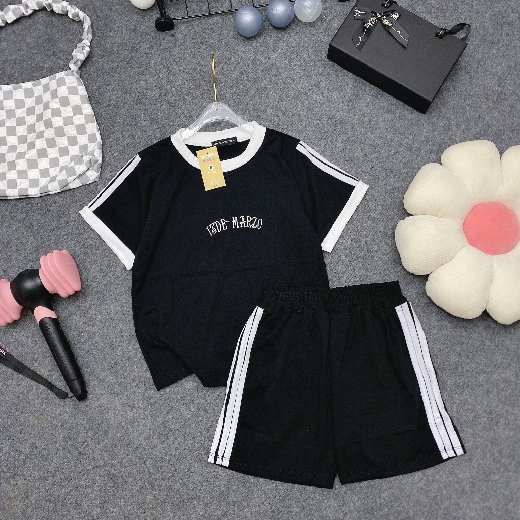 Bộ quần áo thun hè DEMAZO bé trai và bé gái 18-48kg từ 6-16 tuổi - Phong cách tươi trẻ và thoải mái cho các cô gái nhỏ