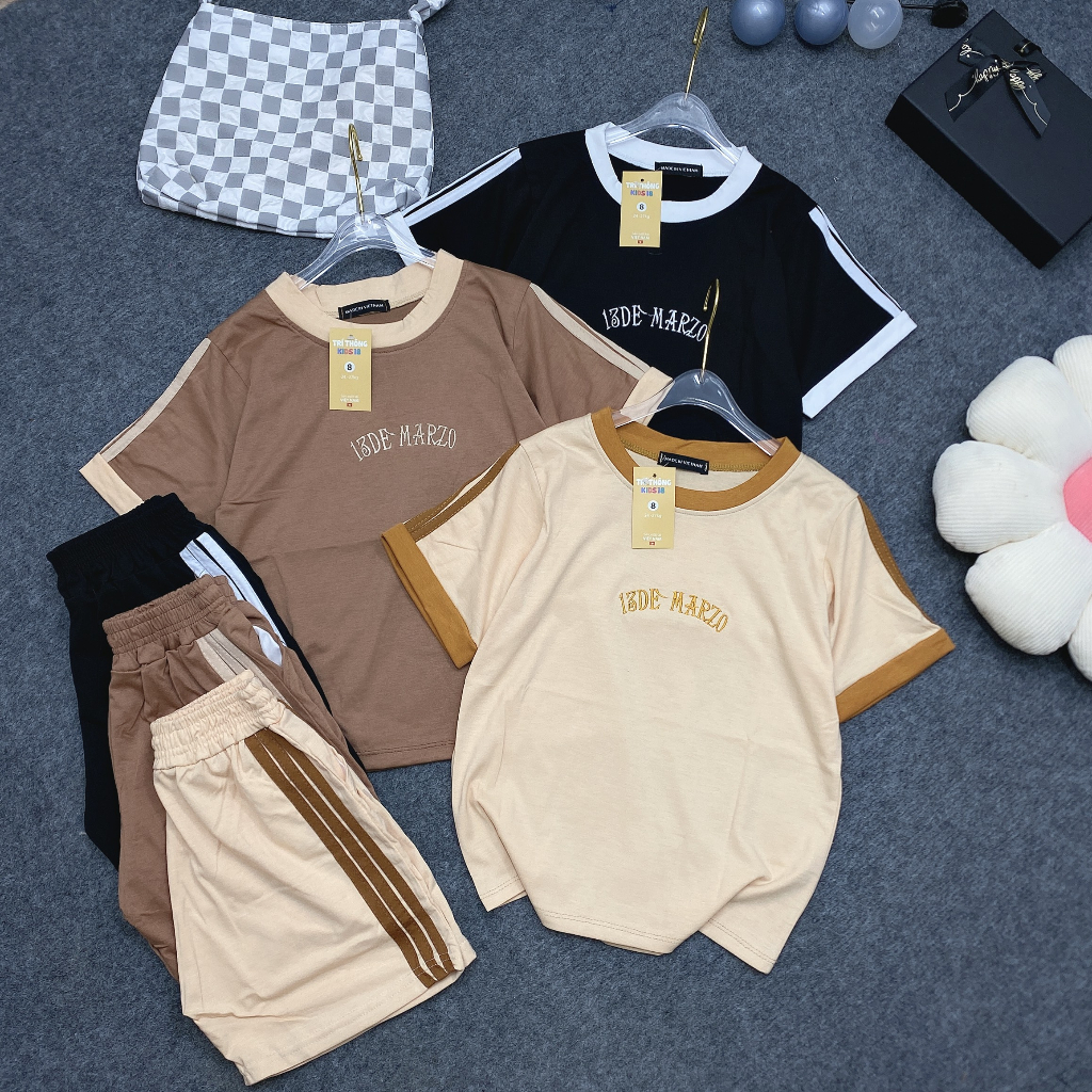 Bộ quần áo thun hè DEMAZO bé trai và bé gái 18-48kg từ 6-16 tuổi - Phong cách tươi trẻ và thoải mái cho các cô gái nhỏ