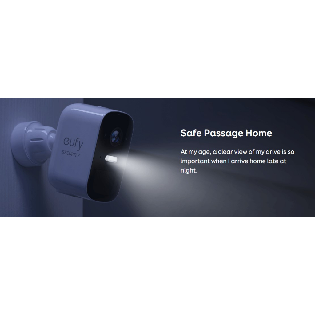 Bộ 2 camera ngoài trời hãng Anker Eufy dùng pin 180 ngày, kết nối Wifi, HD 1080p, chống nước IP67, tích hợp đèn LED