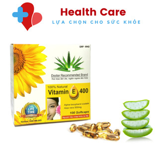 Vitamin E400 Kèm Tinh Chất Nha Đam - Giúp sáng đẹp da Hộp 100 viên