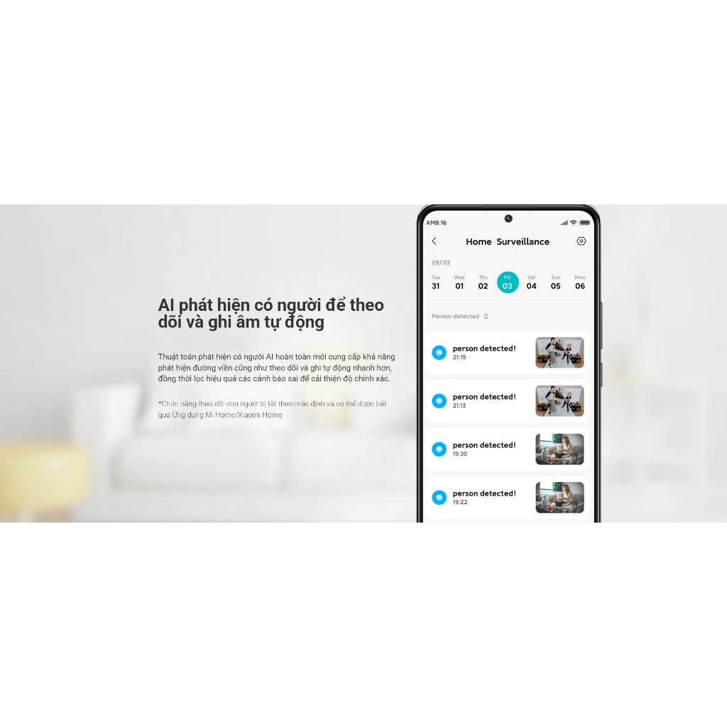 Camera IP 360 Độ 1080P Xiaomi Mi Home C200 | Khả năng xoay 360 độ | Độ phân giải Full HD 1080p - Bảo hành 12 tháng