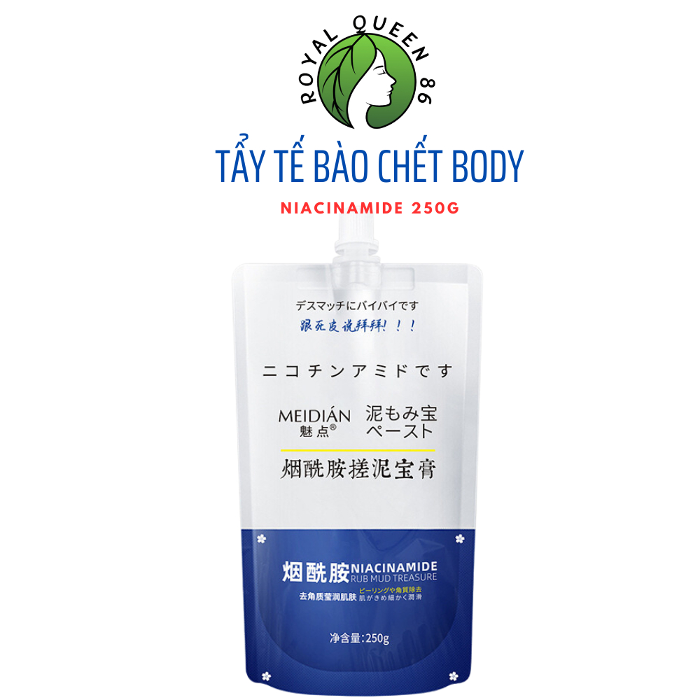 Kem tẩy tế bào chết body Dưỡng trắng da body Niacinamide 250g Làm sạch toàn thân, tẩy tế bào chết, Làm sáng da màu
