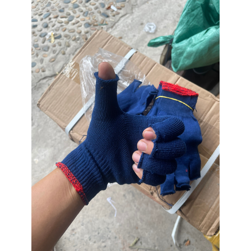 BAO TAY LEN BẢO HỘ HỞ NGÓN - Găng tay len bảo hộ cắt ngón, Găng tay len chống nắng. Bao tay len chống nắng cắt đầu ngón.