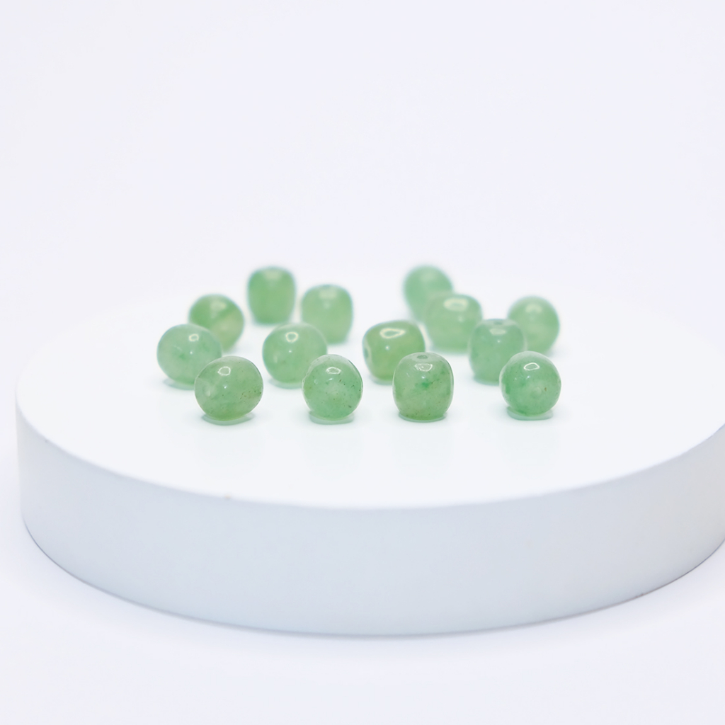 Hạt màu xanh lá Green Adventurine xỏ vòng tay, mặt dây chuyền, bông tai, làm thủ công DIY size 7mm MYANGEM