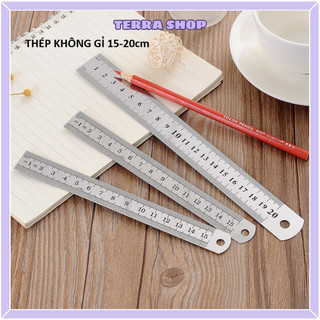 Thước kẻ thép không gỉ cao cấp - thước lá kích thước 15cm-20cm chống mòn gỉ b118