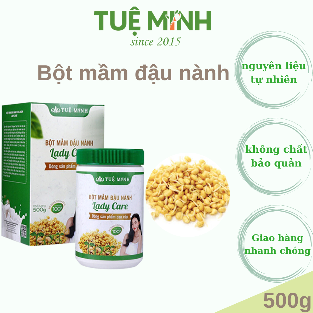 Bột mầm đậu nành Tuệ Minh nguyên chất đầy đủ giấy ATVSTP 1 hộp 500g