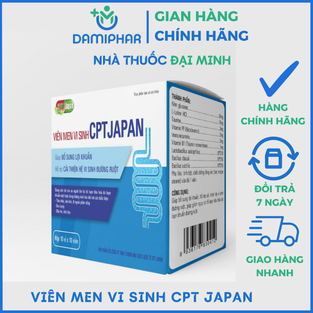 Viên Men Vi Sinh CPT Japan Hộp 100 Viên
